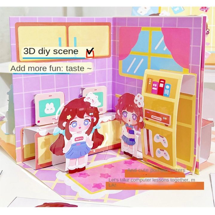 ANTSAT Sticker Book Cartoon Quiet Book Game Book Paper Handmade Toys