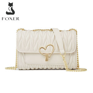 Foxer woman crossbody bag leather bag shoulder bag fashion chain bag