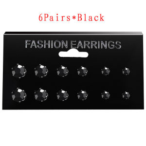 MillionGrid 6 12 cặp tinh thể Rhinestone tai Stud Bông tai cưới Bông Tai đồ trang sức quà tặng