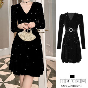 ZYHT EraVogue Váy nữ Váy đen Váy hình chữ A Váy nhung Váy công sở Váy Hiso Váy cổ điển Váy bảo hộ lao động Váy dự tiệc Váy dạ hội 21589