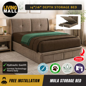 Living Mall Mula SBD 14"/16" Depth Storage Bedframe w/ Drawers PetFriendly- w/ Mattress Option