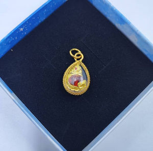 จี้หยดน้ำ พญานาค พลอย ทองไมครอน งานสวย ใส่กับสร้อย