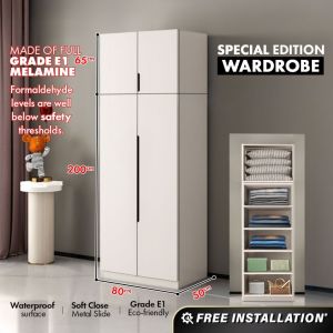 FREE INSTALLATION ! KENZZO : Premium Quality 260CM Extra Height Modern chennai wooden wardrobe /celing wardrobe