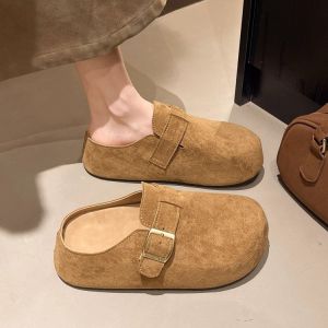 [Free Shipping] New Thick-Soled Shoes For Autumn Slip-On Style With Hidden Heel For Added Height And A Retro Design With A Closed-Toe Style Perfect For Wearing Outdoors