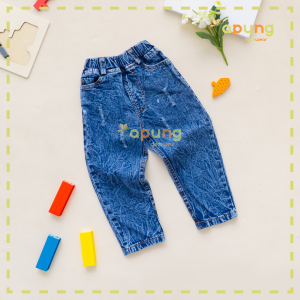 (capung kidswear) Celana Jeans Anak Laki Laki Panjang Ripped 1-6 tahun