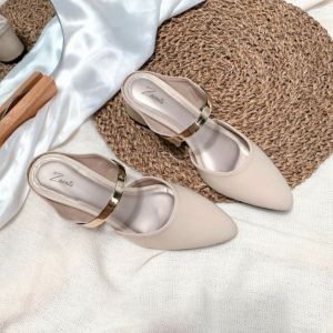 Size 35 - 45 / Sepatu Bustong Wanita Formal Hak Tinggi 5cm / Sepatu Mules Kaki Big Jumbo Lancip