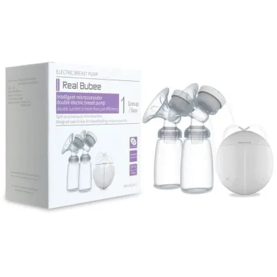Real Bubee Double Electric Breast Pump BPA Free with Milk Bottle USB