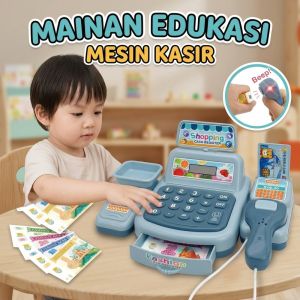 Pandora City Mainan Mesin Kasir Anak Plastik Halus Musik Dan Lampu Kartu Kredit Uang Kertas Pengembangan Keterampilan Simulasi Belanja
