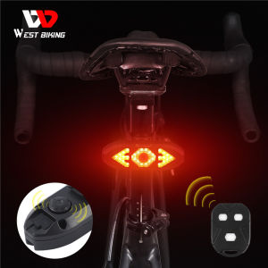 WEST BIKING Bike Light USB Rechargeable Tail Light Smart Brake Turn Signal Light For Bike Waterproof Cycling Taillight MTB Road Back Lights For Bike With Remote Control Bike Accessories