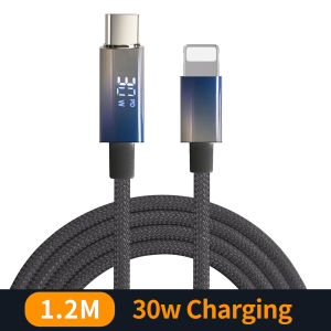 ECILY 1.2M PD100W Type-C to Type-C Fast Charging Gradient Cable 30W USB-C To iOS Charger Digtal Display Data Cord