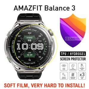 3 pieces Amazfit Balance 3 Ultra Nano TPU Hydrogel Film Shock Absorption Screen Protector Guard