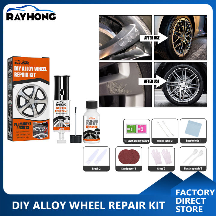 Rayhong DIY Alloy Wheel Repair Kit Wheel Scratch Repair Kit Rim Scratch