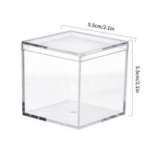 【Free Shipping】5.5cm Plastic Transparent Storage Box 130ml Square Plastic Box Transparent Crystal Muddy Mouth Candy Boxes