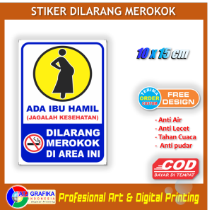 Stiker ibu hamil dilarang merokok jaga kesehatan bumil sticker hidup sehat rumah toko kendaraan
