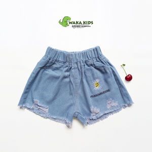 Celana Jeans Pendek Rawis Hotpants Ripped Jeans Sobek Motif Matahari 059 Vench Wakakids
