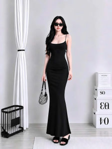 Đầm 2 dây phom dài đuôi cá KVYBODY D8 chất cotton borip lụa dày mịn co giãn thích hợp mặc đi chơi đi tiệc đi du lịch