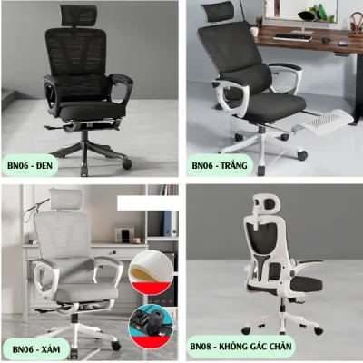 Ghế Xoay Văn Phòng Ghế Công Thái Học Ghế Gaming Ngả Lưng Gác Chân Tựa Đầu Êm Ái Giúp Bảo Vệ Cột Sống Lưng - BN06