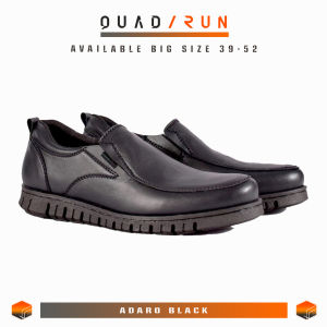 Sepatu Pantofel Hitam Coklat Kulit Pria Ukuran 39-47 Adaro Loafer QUADRUN