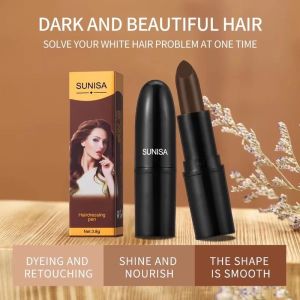 SweetCandi~Buy 1 Take 4 Lipstick Shape Temporary Hair Dye Stick Brown - Water-proof and sweat-proof