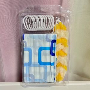 ผ้าม่านในห้องน้ำกันน้ำกันเชื้อรา ผ้าบางPE แบบใช้แล้วทิ้ง 180x180cm