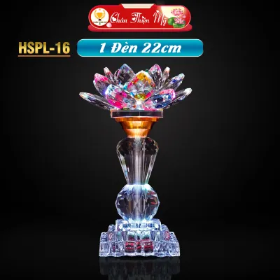 Đèn Thờ Hoa Sen Pha Lê LED 7 Màu Cao Cấp CHÂN THIỆN MỸ Trang Trí Bàn Thờ HSPL-16