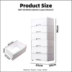 Shiok Living 🚀 Living room 5/6/7 Layer Vertical Plastic Drawers Dresser Storage Cabinet