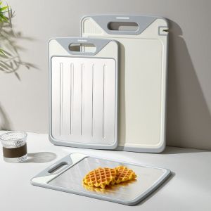 ST78FXHTC Stainless Steel Chopping Board Anti-Slip Double Sided Chopping Block Durable Multifunctional Cutting Board Kitchen Supplies