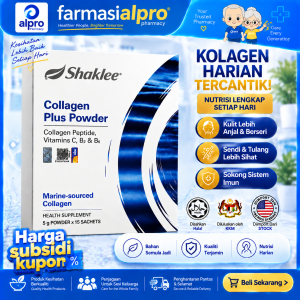 Shaklee Collagen Plus Powder 5g x15 Sachets Marine Collagen Peptide Vitamin C B2 B6 Halal Supplement Malaysia Daily Nutrition Health Drink Formula