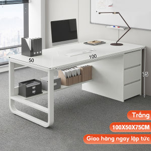 HOMESENCE Bàn Làm Việc 3 hộc bàn học mặt bàn kích thước lớn khung chắc chắn chống gỉ bền bỉ mẫu hiện đại