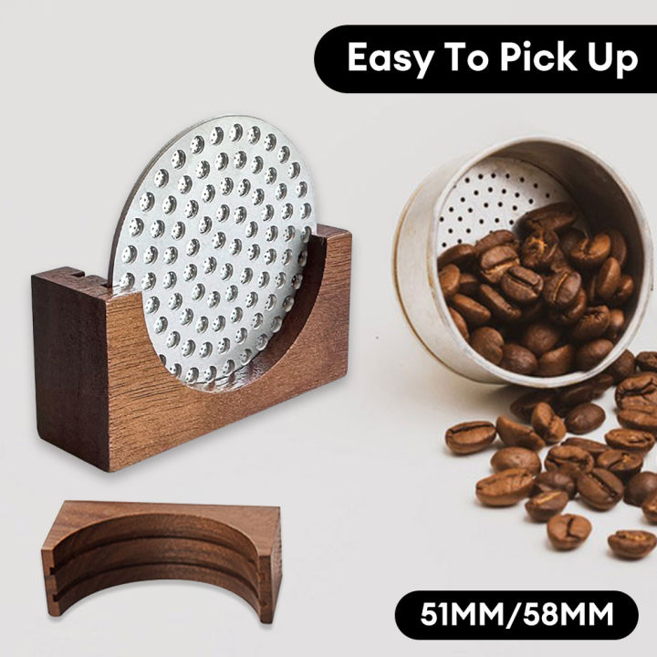 Angoily Silikon-Puck-Screen-Halter – Schwarz, 6,8x6,8x1 Cm, Für Espressomaschinen-Filter