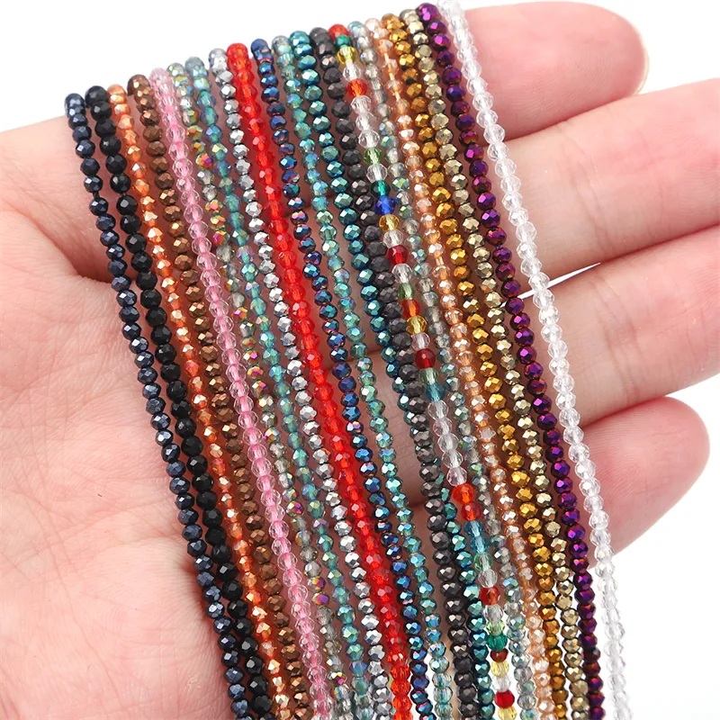 36cm/String Multicolor 2mm Faceted Glass Beads Flat Round Beads For  Bracelet Making DIY Jewelry Necklaces Earrings Sunglasses Masking Chains  Crafts