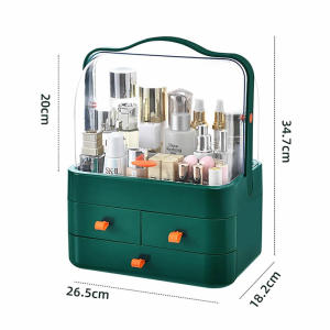 Large Capacity Makeup Organizer and Storage with Lid Skincare Organizer Dustproof Cosmetic Storage Box Cosmetic Display Case Clear