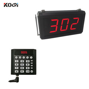Queue Wireless Calling System with 1 Keypad 2 Displays + Take a Number Ticket Dispenser with 1 Roll 3 Digit Number Ticket