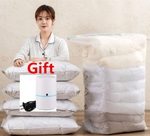 [Real Stock]Free Electric Pump + Home Compression Vacuum Storage Bags Space Savers Compression Vacuum Storage 3D High Capacity Vacuum Cube Bag 80x100x38CM Compression Storage Bag for Comforter Clothes Stuffed Toys