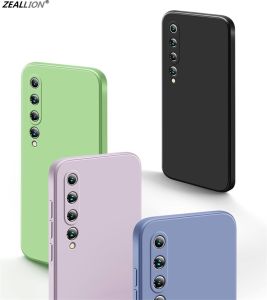 Ốp Zeallion Cho Xiaomi 10 Pro Lite Ultra Ốp Lưng Điện Thoại Silicon Lỏng Cạnh Thẳng Màu Trơn Bảo Vệ Ống Kính Trọn Gói
