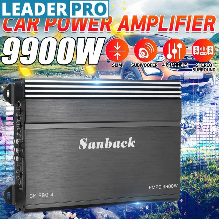 12V 9900W Car Home Audio Power Amplifier 4 Channel Car Digital Amplifer ...