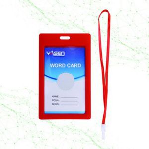 ID Card Holder Case with ID Lace Lanyard for School Kids Work Card PVC Card Name Tag Plate School Supplies