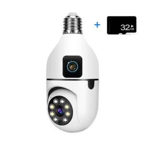 V380 1080P WIFI กล้องเลนส์คู่กล้องไร้สาย PTZ เครือข่ายวิดีโอ Night Vision สองทางเสียงในร่มเครือข่าย