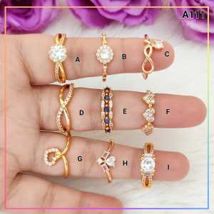 Nice Jewelry Cincin dewasa spiral bulat terlaris perhiasan wanita cincin lapis emas gold A111