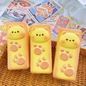 Cute Bear Chocolate Bar Squishy Toy Slow Rising Soft Squeeze Fidget Toy Stress Relief Anti Anxiety Kawaii Food Squishies Toys Gift for Kids Adults