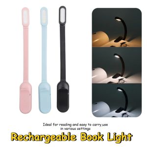 Mini LED Book Night Lamp - 3 Brightness Adjustable USB Rechargeable Clip-On Lamp for Travel Bedroom Dormitory Reading2026