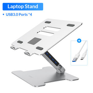 ORICO Laptop Stand Aluminum Notebook Riser 4 Port USB3.0 Desktop Foldable Laptop Cooling Stand for MacBook Dell