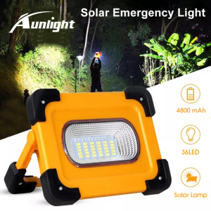 Aunlight Portable Solar Emergency Light Rechargeable LED Work Light Spotlight Waterproof Outdoor Floodlight Camping Lamp Flashlight 太阳能露營燈