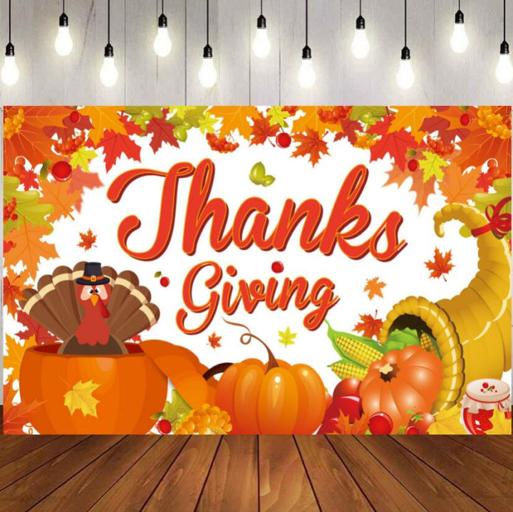 Thanksgiving Decorative Background Autumn Harvest Turkey Backdrop Banner 150X100cm Lazada PH