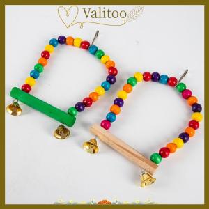 [Valitoo] Đồ chơi đu đưa Vẹt bằng gỗ tự nhiên lồng XÍCH ĐU cá rô treo chim hạt nhiều màu