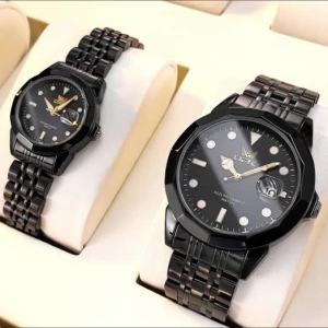 FCOPK Couple Watch Original Waterproof Buy 1 Take 1 With Fashion Elegant Stainless Strap Quartz Luminous Calendar Watch For Women/Mens