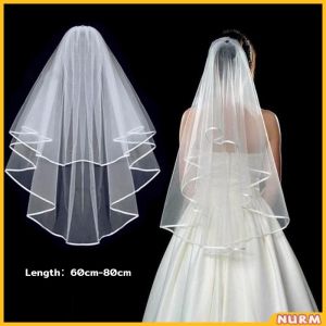 Nurm Elegant Wedding Veil Lace Edge Bridal Veil For Birthday Photo High-end