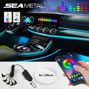 SEAMETAL Car LED Light Interior USB Lantern Strip APP Control LED Interior Decoration Light Strip Car Interior