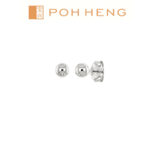 Poh Heng Jewellery 18K Bead Earrings in White Gold