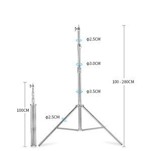 2.8M Heavy Duty Light Stand Tripod Stainless Steel 1/4 or 3/8 Screw For Photo Studio Softbox Video Flash Umbrellas Reflector Lighting